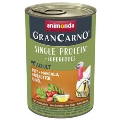 Animonda GranCarno Adult Superfoods 6 X 400 G 7 Animonda GranCarno Adult Superfoods 6 X 400 G -Angebote Hunde Moden Store 130713 pla grancarno pute mangold hagebutten leinoel 400g hs 01 3