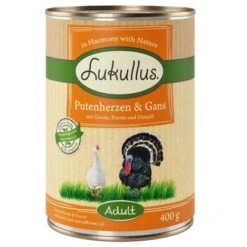 Lukullus Naturkost Adult 6 X 400 G -Angebote Hunde Moden Store 28050 pla lukullus putenherzen gans 6 x 400 g 9 1