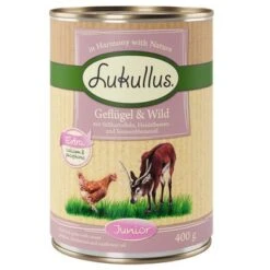 5 + 1 Gratis! 6 X 400 G Lukullus Naturkost Mixpaket -Angebote Hunde Moden Store 400g junior 1000x1000 1