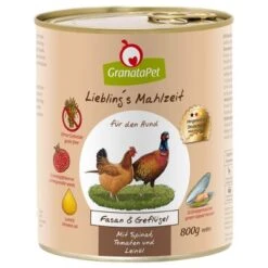 Sparpaket GranataPet Liebling's Mahlzeit 12 X 800 G -Angebote Hunde Moden Store 64606 pla granatapet liebling smahlzeit hund fasangefluegel 800g 2 1