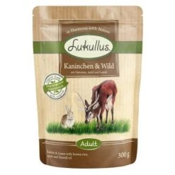 6 X 300 G Lukullus Naturkost Mix Adult Frischebeutel -Angebote Hunde Moden Store 68113 lukullus kaninchen wild 300 g 3 6