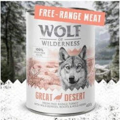 Wolf Of Wilderness 6 X 400 G - "Freiland-Fleisch" Single Protein