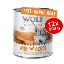 Sparpaket 12 X 800 G Wolf Of Wilderness "Freiland-Fleisch"