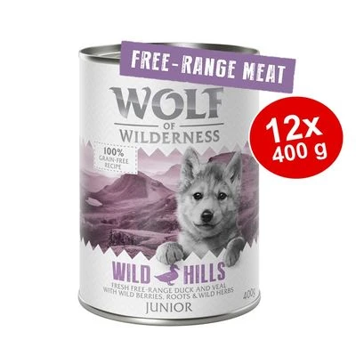 Sparpaket 12 X 400 G Wolf Of Wilderness JUNIOR - "Freiland-Fleisch" Duo-Protein 1 Sparpaket 12 X 400 G Wolf Of Wilderness JUNIOR - "Freiland-Fleisch" Duo-Protein