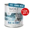 Sparpaket 12 X 800 G Wolf Of Wilderness JUNIOR - "Freiland-Fleisch" Duo-Protein