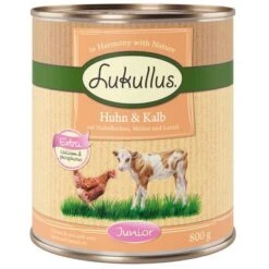 Sparpaket Lukullus Naturkost 24 X 800 G -Angebote Hunde Moden Store lk 800g junior kalbhuhn 1000x1000 1