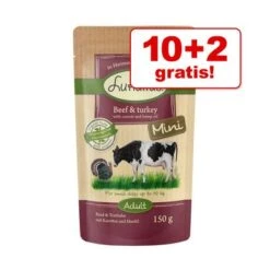 10 + 2 GRATIS! 12 X 150 G Lukullus Naturkost Mini Frischebeutel