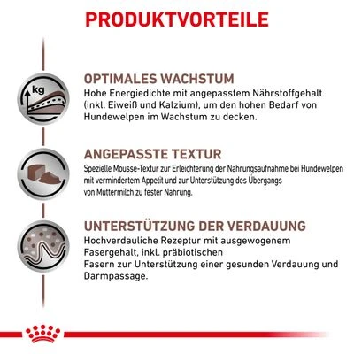 Royal Canin Veterinary Canine Gastrointestinal Puppy Ultra Soft Mousse 2 Royal Canin Veterinary Canine Gastrointestinal Puppy Ultra Soft Mousse – Bild 2