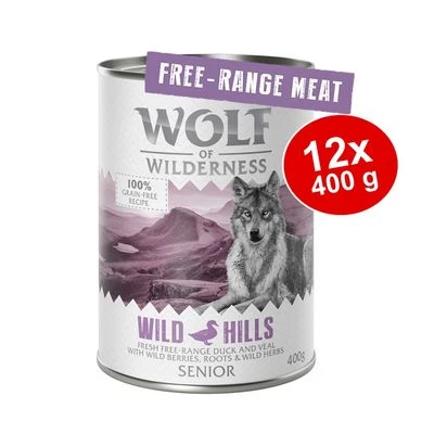 Sparpaket 12 X 400 G Wolf Of Wilderness SENIOR "Freiland-Fleisch" 1 Sparpaket 12 X 400 G Wolf Of Wilderness SENIOR "Freiland-Fleisch"