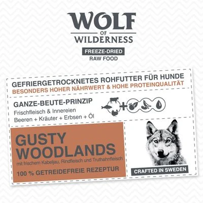 Wolf Of Wilderness "Gusty Woodlands" Rind, Kabeljau & Truthahn 4 Wolf Of Wilderness "Gusty Woodlands" Rind, Kabeljau & Truthahn – Bild 4