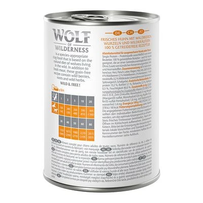 Wolf Of Wilderness Adult 6 X 400 G - Single Protein 3 Wolf Of Wilderness Adult 6 X 400 G - Single Protein – Bild 3
