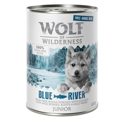 Sparpaket 12 X 400 G Wolf Of Wilderness JUNIOR - "Freiland-Fleisch" Duo-Protein 4 Sparpaket 12 X 400 G Wolf Of Wilderness JUNIOR - "Freiland-Fleisch" Duo-Protein – Bild 4